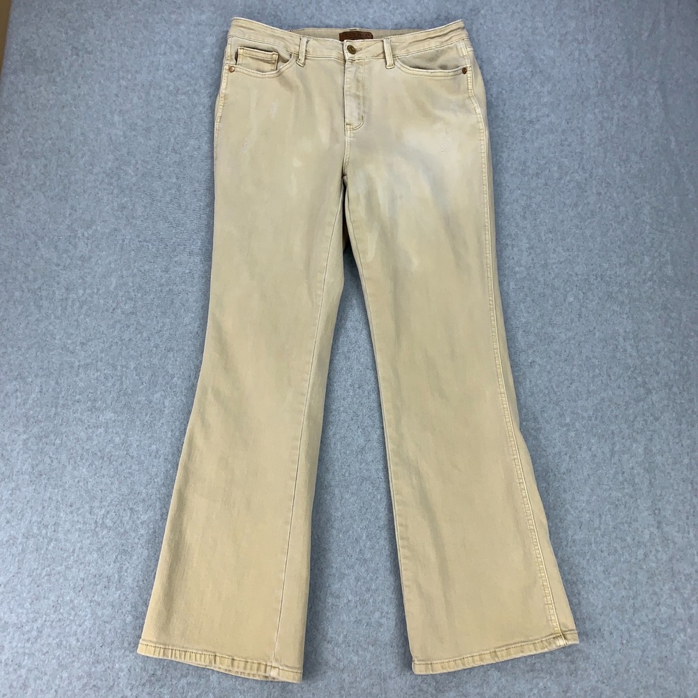 Judy Blue Jeans Womens 15/32 Tan Garment Dyed Flare Leg Stretch JB88504